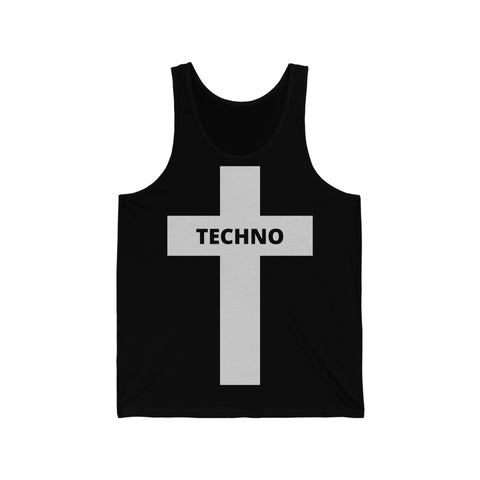Techno Cross Black Tank Top Unisex