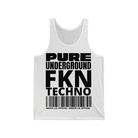 Pure Underground FKN Techno White Tank Top (USA shipments)