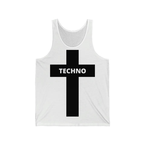 Techno Cross Tank Top White Unisex