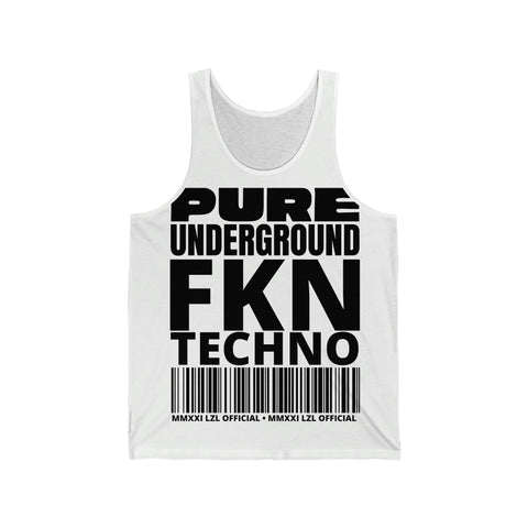 Pure Underground FKN Techno White Tank Top